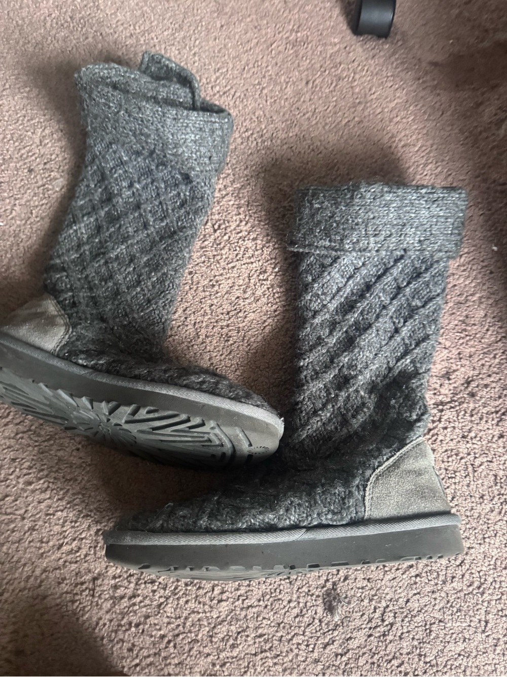UGG Gray Cable Knit Tall Boots size 7